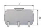Tanque de combustible simple pared de Remosa, referencia STS 1 - volumen 1.000 l - D 1000 mm - L 1600 mm - Ø boca de acceso 600 mm